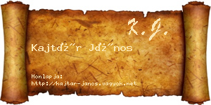 Kajtár János névjegykártya